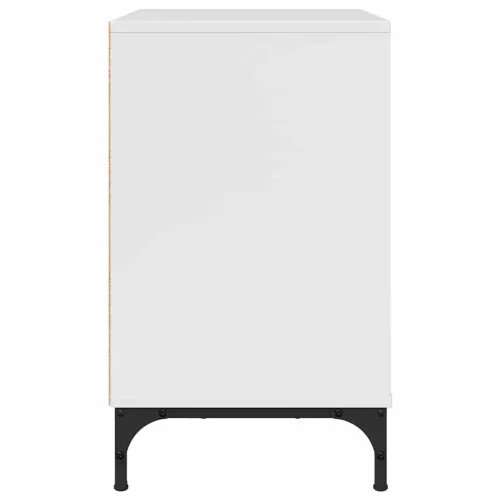  Éjjeli asztal Magasfényű fehér 63.5 x 36 x 61 cm Faanyag
