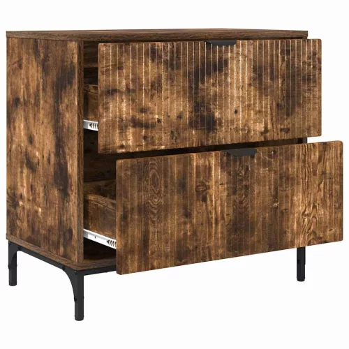  Éjjeli asztal fiókkal Füstölt tölgy 63.5 x 36 x 61 cm Faanyag