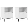  Éjjeliszekrények fiókkal 2 pcs Fehér 49 x 36 x 61 cm Faanyag