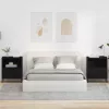  Éjjeliszekrények fiókkal 2 pcs Fekete 49 x 36 x 61 cm Faanyag