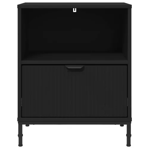  Éjjeliszekrények fiókkal 2 pcs Fekete 49 x 36 x 61 cm Faanyag