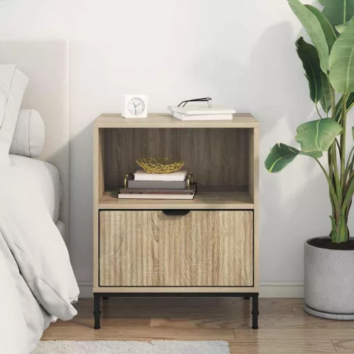  Éjjeli asztal fiókkal sonoma tölgy 49 x 36 x 61 cm Faanyag