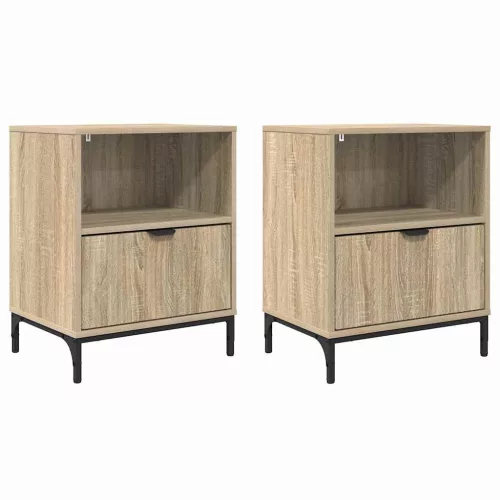  Éjjeliszekrények 2 pcs sonoma tölgy 49 x 36 x 61 cm Faanyag