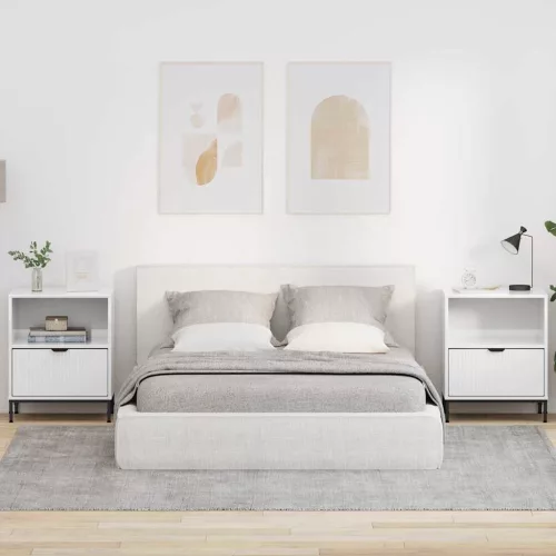  Éjjeliszekrények 2 pcs Magasfényű fehér 49 x 36 x 61 cm Faanyag