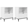  Éjjeliszekrények 2 pcs Magasfényű fehér 49 x 36 x 61 cm Faanyag