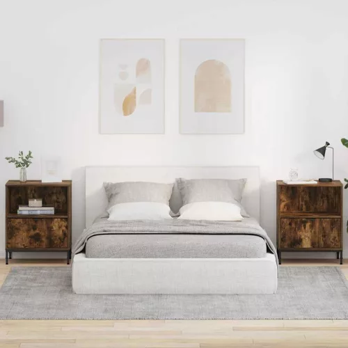  Éjjeliszekrények 2 pcs Füstölt tölgy 49 x 36 x 61 cm Faanyag