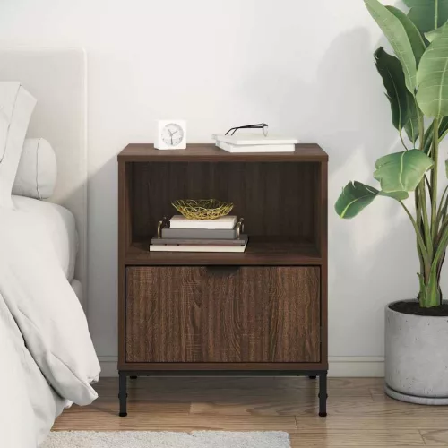  Éjjeliszekrény fiókkal barna tölgy 49 x 36 x 61 cm Faanyag