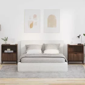    Éjjeliszekrények 2 pcs barna tölgy 49 x 36 x 61 cm Faanyag