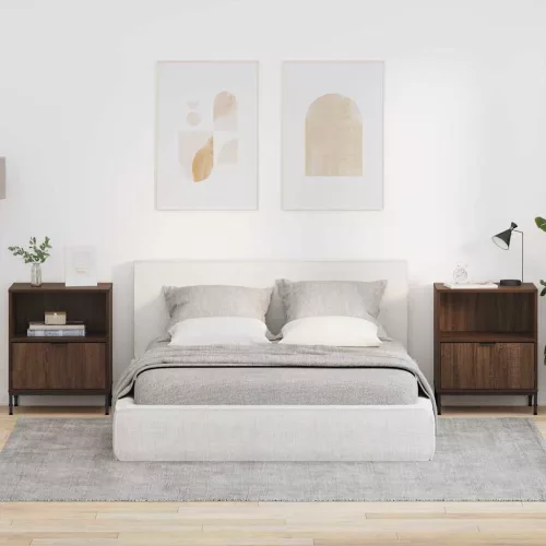  Éjjeliszekrények 2 pcs barna tölgy 49 x 36 x 61 cm Faanyag