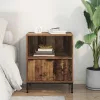  Éjjeli asztal fiókkal Régi fa 49 x 36 x 61 cm Faanyag