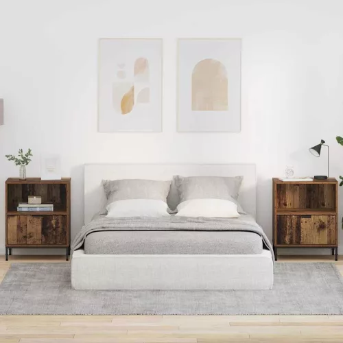  Éjjeliszekrények fiókkal 2 pcs Régi fa 49 x 36 x 61 cm Faanyag