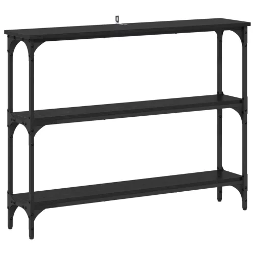  Konzolasztal polcokkal Musta tammi 100 x 22,5 x 75 cm Faanyag