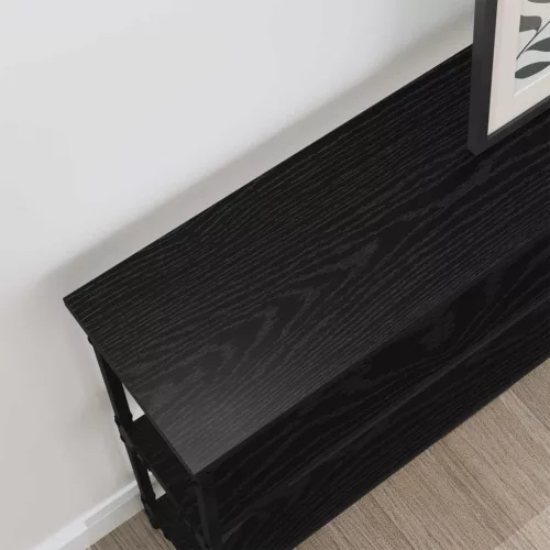  Konzolasztal polcokkal Musta tammi 100 x 22,5 x 75 cm Faanyag