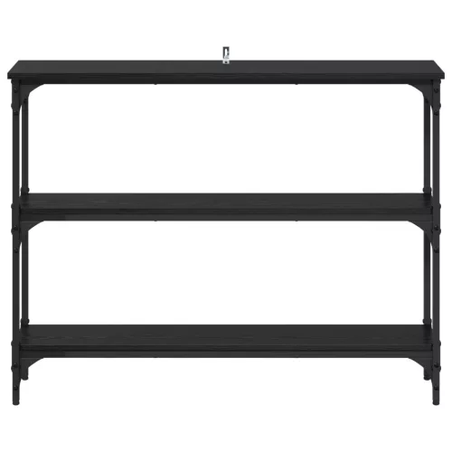  Konzolasztal polcokkal Musta tammi 100 x 22,5 x 75 cm Faanyag