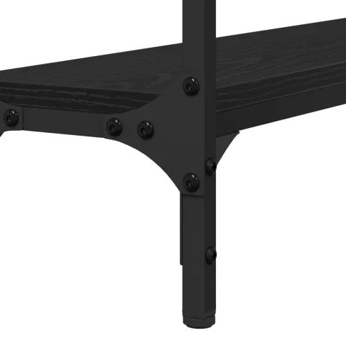  Konzolasztal polcokkal Musta tammi 100 x 22,5 x 75 cm Faanyag