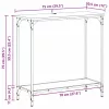  Konzolasztal polcokkal kézműves tölgy 75 x 30.5 x 75 cm Faanyag