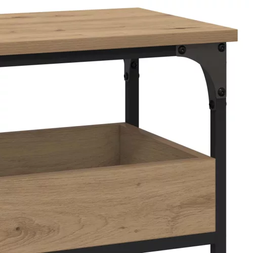  Konzolasztal polcokkal kézműves tölgy 100 x 29 x 75 cm Faanyag