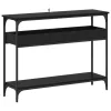  Konzolasztal polcokkal Musta tammi 100 x 29 x 75 cm Faanyag