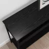  Konzolasztal polcokkal Musta tammi 100 x 29 x 75 cm Faanyag