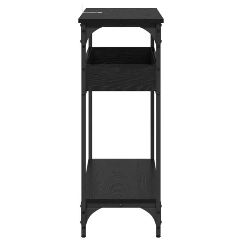  Konzolasztal polcokkal Musta tammi 100 x 29 x 75 cm Faanyag
