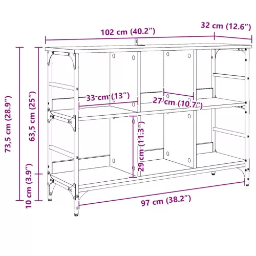  Széf tárolóval Barna 102 x 32 x 73.5 cm Faanyag