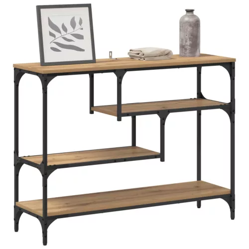  Konzolasztal polcokkal Artisan tölgy 100 x 30 x 75 cm Faanyag