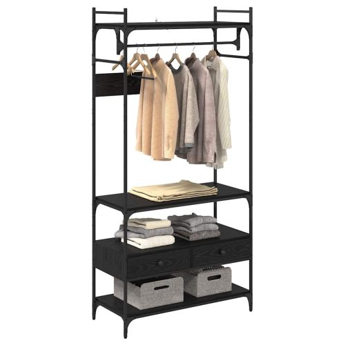  Ruhásszekrény fiókkal Musta tammi 89 x 39 x 184.5 cm Faanyag