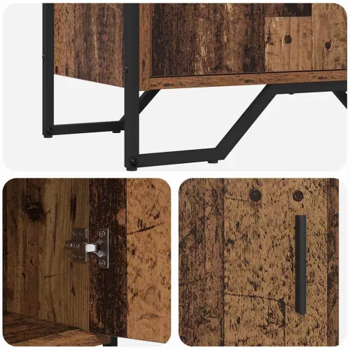  Széf polcokkal tárolóval ajtóval Barna 78 x 35.5 x 74.5 cm Faanyag