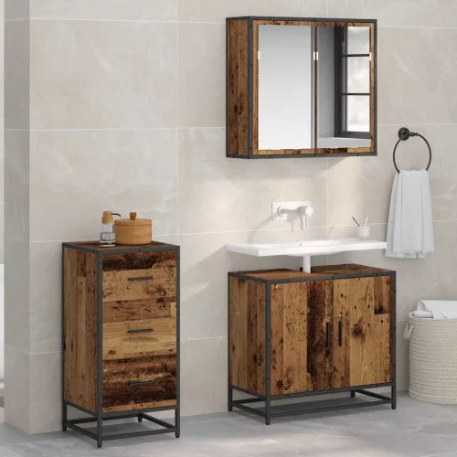  Széf fiókkal Régi fa 35.5 x 35 x 76 cm Faanyag