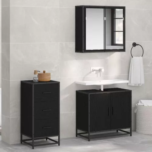  Széf fiókkal Musta tammi 35.5 x 35 x 76 cm Faanyag