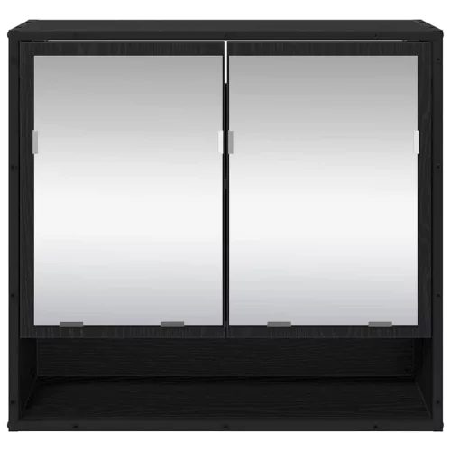  Fürdőszobai tükörszekrény Musta tammi 65 x 20 x 60 cm Faanyag