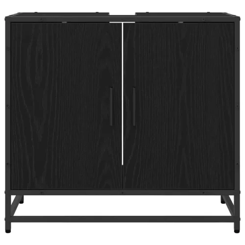  Fürdőszobai mosdószekrény Fekete tölgy 65 x 33 x 60 cm Faanyag