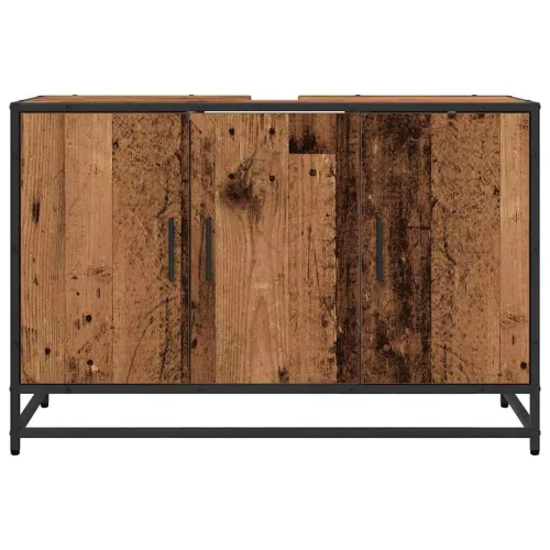  Fürdőszobai mosdószekrény Régi fa 90 x 33 x 60 cm Faanyag