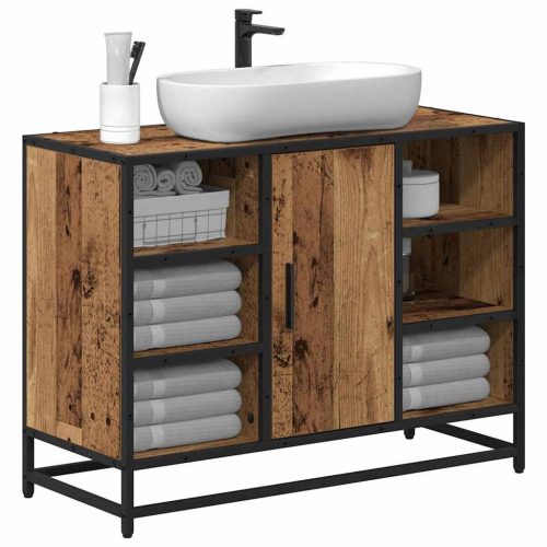  Fürdőszobai mosdószekrény Régi fa 80 x 33 x 60 cm Faanyag