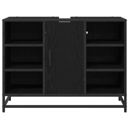  Fürdőszobai mosdószekrény Musta tammi 80 x 33 x 60 cm Faanyag