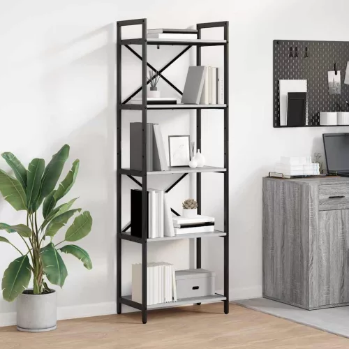  Könyvespolc Szürke Sonoma 56 x 34 x 171 cm Faanyag