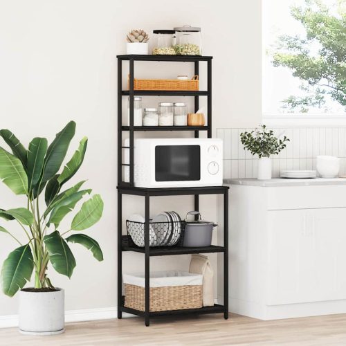  Konyhai polc Fekete tölgy 60 x 40 x 168 cm Faanyag