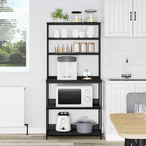  Konyhai polc Fekete tölgy 80 x 40 x 168 cm Faanyag