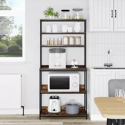  Konyhai polc Füstölt tölgy 80 x 40 x 168 cm Faanyag