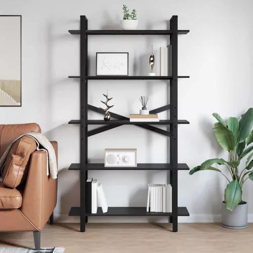  Könyvespolc Fekete tölgy 100 x 33,5 x 178 cm Faanyag