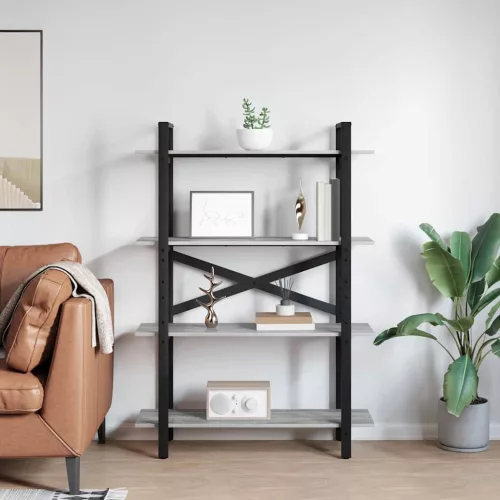  Könyvespolc Szürke Sonoma 100 x 33,5 x 140 cm Faanyag