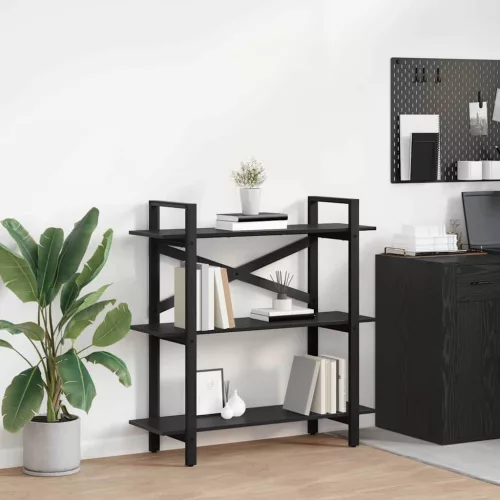  Könyvespolc Fekete tölgy 100 x 33,5 x 102 cm Faanyag