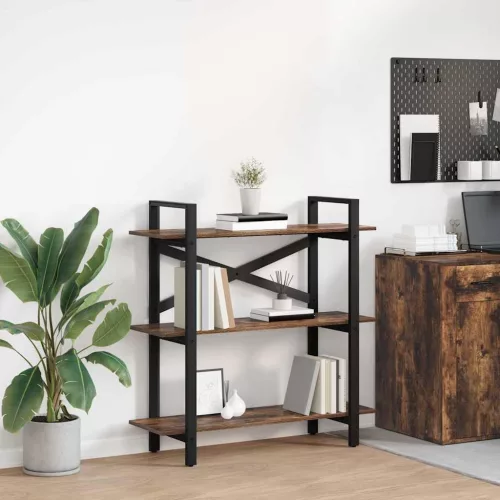  Könyvespolc Füstölt tölgy 100 x 33,5 x 102 cm Faanyag