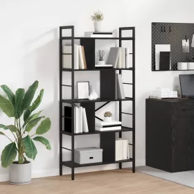  Könyvespolc Fekete tölgy 75 x 30 x 156 cm Faanyag