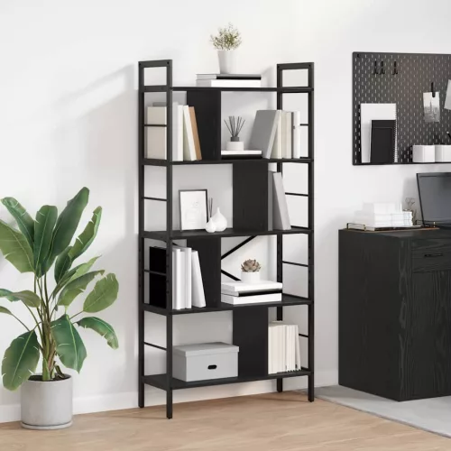  Könyvespolc Fekete tölgy 75 x 30 x 156 cm Faanyag