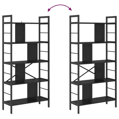  Könyvespolc Fekete tölgy 75 x 30 x 156 cm Faanyag