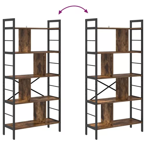  Könyvespolc Füstölt tölgy 75 x 30 x 156 cm Faanyag