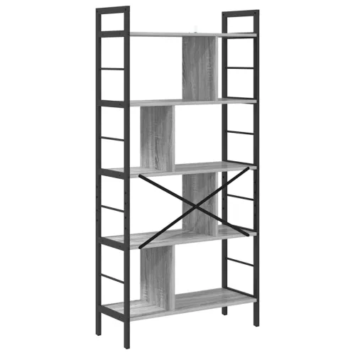  Könyvespolc Szürke Sonoma 75 x 30 x 156 cm Faanyag