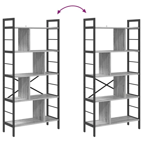  Könyvespolc Szürke Sonoma 75 x 30 x 156 cm Faanyag