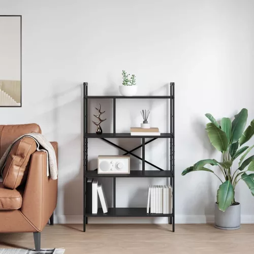  Könyvespolc Fekete tölgy 75 x 30 x 123,5 cm Faanyag